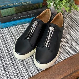 Frye / Lena Low Zip Leather Sneakers